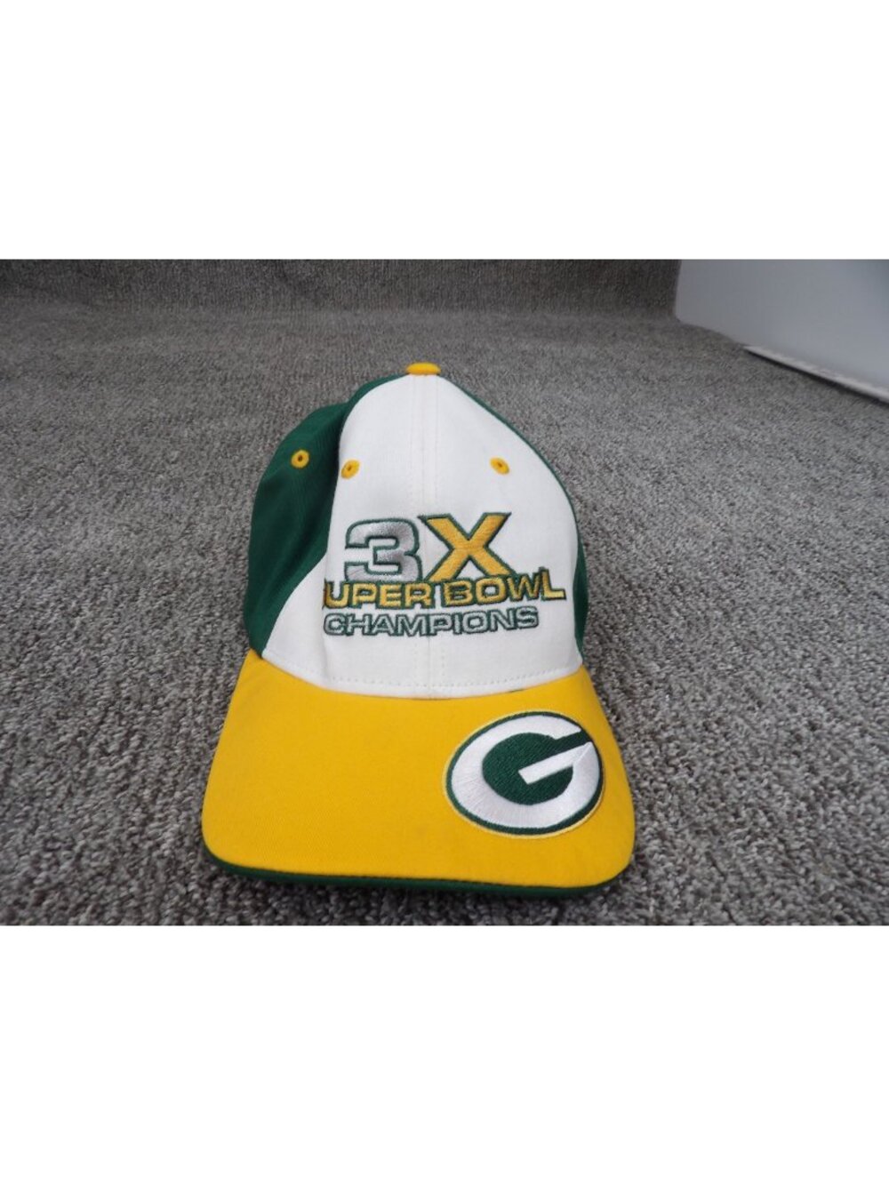 Green Bay Packers NFL 3X Super Bowl Champions Adjustable Hat Green/White/Yellow